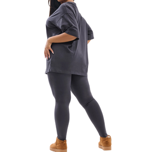 Conjunto de Yoga de Talla Grande con Top Largo, Tejido Elástico, Ajuste Relajado, Ropa Deportiva Cómoda para Entrenamiento y Descanso para Mujer - Product Image 3