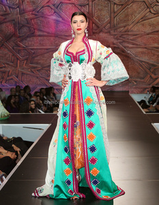 Luxury Heavy Look Arabic <b>Women</b> Party Wear <b>Kaftan</b> With Front Open Style and Belt - Product Image 1