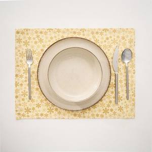 Juego de manteles individuales amarillos de algodón 100% de 12 piezas con patrón de nieve, manteles decorativos de 35x45cm, accesorio de mesa de comedor elegante duradero - Product Image 2