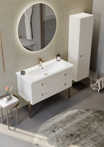 Mueble de baño con cajón Milazzo de primera calidad, fregadero de cerámica, vidrio de humo templado de Turkiye - Product Image 6