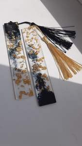 Marcapáginas Redondos Hechos a Mano con Flores Prensadas en Resina, Estilo Art Deco, con Purpurina Dorada, Marcapáginas Personalizados para Estudiantes - Product Image 5