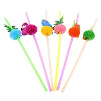 Pailles jetables créatives en forme de cocotier hawaïen Pailles de fête Paille fluorescente pour fête d'anniversaire