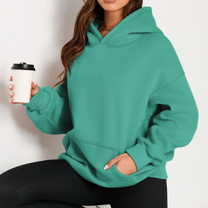 Sweat-shirt à capuche en coton Streetwear simple et ample pour femmes pull-over de grande taille pour femmes sweats à capuche imprimés personnalisés tricotés - Product Image 5