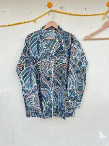 Vêtements de nuit élégants et décontractés de luxe pour femmes indiennes, 100% coton popeline, imprimé floral, respirant, pour l'automne, le printemps, l'été, les vacances - Product Image 2