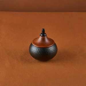 ชามใส่อาหารวันสำคัญ ทำจากโลหะและไม้คุณภาพสูง เป็นมิตรต่อสิ่งแวดล้อม ทนทาน พร้อมลวดลายสลักทอง เหมาะสำหรับงานแต่งงาน โรงแรม  ปรับแต่งขนาดและสีได้ - Product Image 6