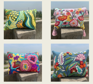 Luxury Decorative Sustainable 20X20 Inches Eco Friendly Colorful Handcrafted Cotton Throw <b>Pillow</b> Cover - Product Image 6