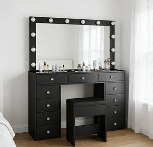 Table de toilette de luxe moderne avec prises intégrées, bureau de maquillage dissimulé, pour <span class=keywords><strong>dressing</strong></span> - Product Image 1