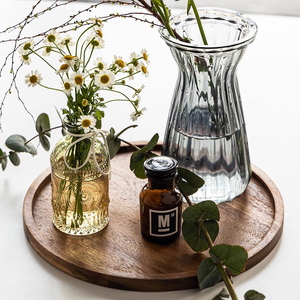 Assiettes rondes en bois d'acacia, plateau rond en bois, assiette de présentation pour sandwichs, plats, collations, desserts, nettoyage facile, léger - Product Image 1