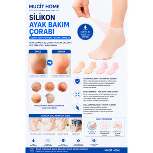 Chaussettes de soin des pieds en silicone Mucit Home, chaussettes hydratantes en gel, anti-fissures, élimination des peaux mortes, soin des pieds - Product Image 1