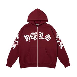 Sudadera con capucha y cremallera de invierno de peso pesado con Jersey de algodón 100% ecológico y resistente al viento para hombres y mujeres - Product Image 5