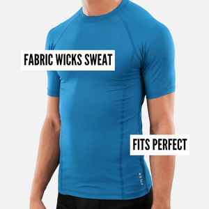 Camiseta de gimnasio de compresión personalizada de alta calidad con mangas cortas Impresión de sublimación de lienzo liso para culturismo Muscle Show - Product Image 2