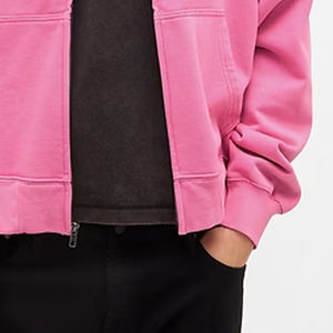 Sweat à capuche pour homme avec poignets côtelés et fermeture éclair, couleur unie, avec cordon de serrage réglable et logo personnalisé, vêtement décontracté pour l'hiver - Product Image 4