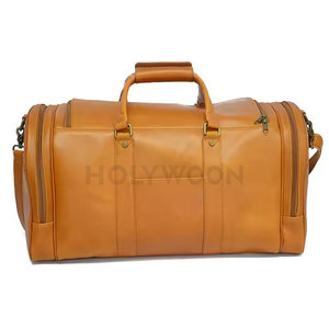 Nouveau sac de voyage élégant en cuir pour homme avec fermeture éclair et doublure en polyester – Bagage cabine durable pour les week-ends, le travail et les déplacements quotidiens - Product Image 3