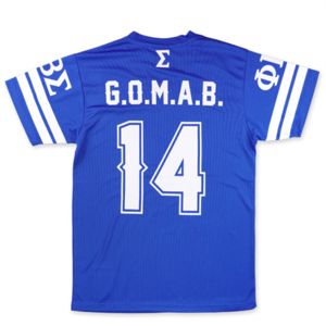 Camiseta de fútbol PBS Camiseta azul real 100% poliéster Phi Beta Sigma Camiseta con logotipo de equipo estampado en la manga delantera y trasera - Product Image 2