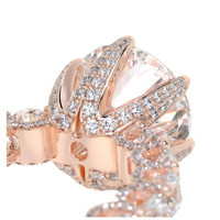 Bagues de fiançailles éternelles de luxe pour femmes, en or rose 14 carats, serties de diamants de laboratoire certifiés IGI, bijoux de mariage classiques