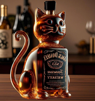Bouteille de whisky personnalisée avec logo créatif, design animal, bouteille de vin en verre pour cadeau promotionnel