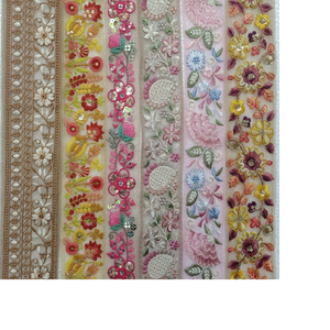 Lacets de travail en fil brodé sur mesure avec des options multicolores en broderie de paillettes de 1.5 pouces. - Product Image 5