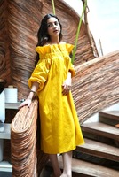 Robe courte en coton naturel fait main en Inde, élégante pour femme, idéale pour les fêtes, cadeau personnalisé pour la mariée, tenue d'été, tenue de plage