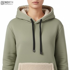 Plus Basic Oversize Tricoté Sweat Hiver Automne Anti-rétrécissement Gris Pull Hoodies Pour Femme Conception Personnalisée Femmes Hoodies - Product Image 4