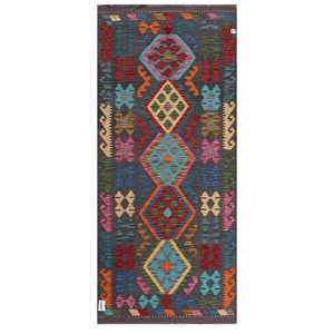 Alfombra Kilim de Maimana, Afganistán, 194 x 87 cm, Alfombras y Juegos de Alfombras - Product Image 1