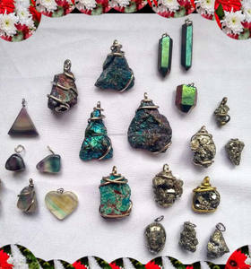 Beau Quartz Rose ovale et pointu en forme de pendentif de pierres précieuses nouveauté pendentif en argent bijoux pour cadeau de Festival bijoux - Product Image 4