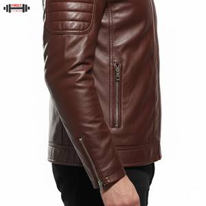 Chaqueta de Invierno de Cuero Vacuno para Hombre, Personalizada, de Alta Calidad, con Cuello Mao, Resistente al Agua, Cortavientos, Transpirable, 100% Genuina - Product Image 2