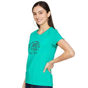 Camiseta de marca para mujer, cómoda de verano, 100% algodón, cuello redondo, impresora personalizada, camiseta de Color sólido para mujer, exportación desde Bangladesh - Product Image 3