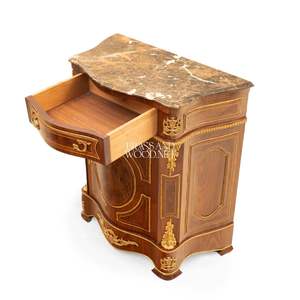 ตู้เก็บรองเท้าสไตล์ฝรั่งเศสหรูหรา ทำจากไม้วอลนัท พร้อมท็อปหินอ่อนธรรมชาติ ตกแต่งด้วยทองเหลืองลายละเอียดอ่อน เหมาะสำหรับจัดเก็บบริเวณทางเข้าพระราชวัง - Product Image 3