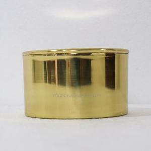 ภาชนะเปล่าสำหรับทำเทียนวัสดุตกแต่งบ้านเคลือบเงาทำด้วยมือสีทองทองเหลืองขนาด12ออนซ์ออกแบบโลโก้ได้ตามที่ต้องการ - Product Image 3