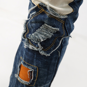 กางเกงยีนส์แฟชั่นขาดๆสำหรับผู้ชายกางเกงยีนส์ทรงดินสอยืดทรงสลิมแบบรูดซิปมีรูสำหรับผู้ชายกางเกงยีนส์ลำลองสไตล์ยุโรป - Product Image 4