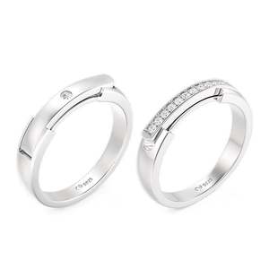 Jeulia Custom Engraved Couple Rings Set-Classic Eternal Unity <b>Locket</b> for Anniversary - Product Image 4