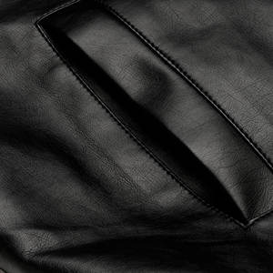 Veste en cuir véritable pour homme, taille plus, design unique, col montant, logo sur le devant, écologique, vintage, vente chaude - Product Image 5