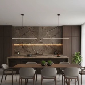 Losas de Mármol Marrón Bosque Lluvioso, Pulido Moderno para Pisos de Hotel, Cocina, Encimeras, Uso en Cocina - Product Image 1