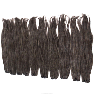 Magnifique extension de cheveux gris 100% naturels, super double drawn, Remy, trame simple, lot de mèches à tisser - Product Image 6