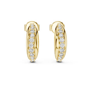 Pendientes de Diamantes Redondos de Oro Rosa de 14K para Mujer, Joyería de Fiesta, Regalo de Aniversario Nupcial Certificado de Lujo, Elegante y Fino - Product Image 4