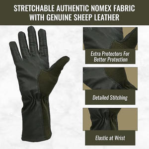 Guantes de vuelo tácticos de puño largo ligero Los mejores guantes impermeables para pilotos Guantes de vuelo de piloto personalizados - Product Image 6