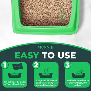 Litière pour chat Munnie 30L Biodégradable Sans poussière Non parfumée Ultra-absorbante Briquette de litière pour chat pour chats et chatons - Product Image 2