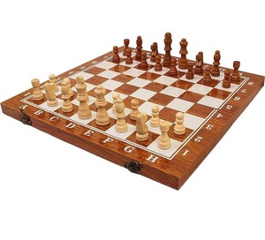 Jeu d'échecs avec plateau en bois pur 100% fait à la main et jeu d'échecs de taille personnalisée - Product Image 5