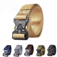 Cinturón Táctico de Liberación Rápida para Hombre, Informal, para Caza, Senderismo y Actividades al Aire Libre, de Tela de Poliéster Ajustable, Aleación de Metal de Alta Resistencia, 5.0 cm