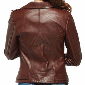 Chaqueta de cuero para mujer de tela suave de alta calidad hecha a medida, chaqueta de cuero para mujer al por mayor de fábrica - Product Image 3