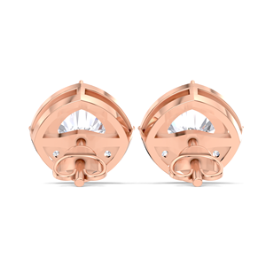 ต่างหูเพชรทรงคุชชั่นแบบ Halo ประดับเพชรเลี้ยงในห้องปฏิบัติการที่ได้รับการรับรองจาก IGI ทอง 14K สีเหลือง/ขาว/โรสโกลด์ ต่างหูเพชรทรง Halo แบบคลาสสิก - Product Image 2