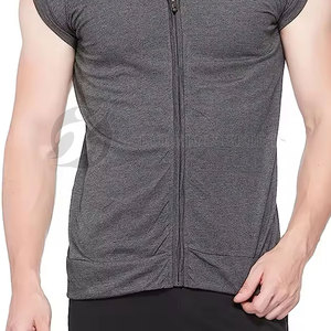 Nueva llegada mezclado de algodón sin mangas gimnasio sudaderas con capucha parches personalizados gran oferta último estilo hombres sin mangas gimnasio sudaderas con capucha - Product Image 5