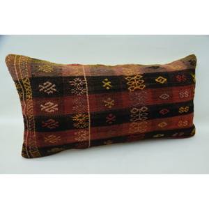 Multicolor <b>Tartan</b> Wool Kilim Pillow 12x24 Inch Luxury Woven <b>Throw</b> Pillow with Vintage Leaves Pattern <b>for</b> <b>Sofas</b> - Product Image 2