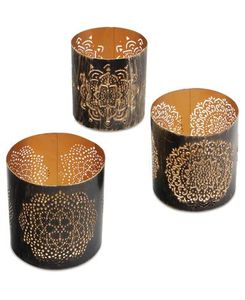 Soporte votivo floral artesanal cortado con láser con acabado liso y forma elegante, perfecto para regalos reflexivos para el hogar - Product Image 6
