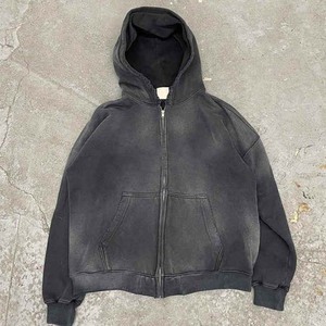 Sudaderas con capucha lavadas con ácido de algodón de rizo francés de 100% algodón al por mayor, sudaderas con capucha Vintage básicas transpirables para hombres - Product Image 3