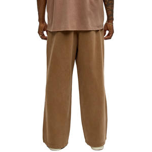 Pantalones Deportivos Holgados de Cintura Media con Logotipo Personalizado, Ligeros, con Diseño de Rayas, 100% Algodón, Doble Cintura, Acabado Lavado - Product Image 4