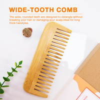 Ensemble de peignes professionnels Brosses à cheveux en bois à dents larges Peignes à cheveux avec logo privé avec emballage en boîte