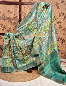 Magnifiques saris en soie Kanchi à petite bordure avec pallu pour les occasions de fête - Product Image 2