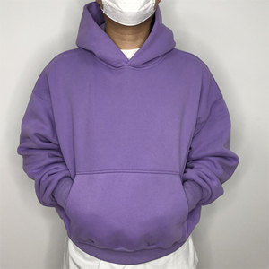 Sweat à capuche surdimensionné 100% coton personnalisé lourd Streetwear sweats à capuche thermiques sans corde pour hommes - Product Image 3