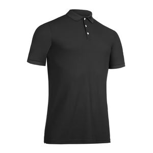 Chemises de golf pour hommes en tissu de luxe, promotionnelles, unies, logo personnalisé, broderie, 100% coton, respirantes, manches courtes, couleur personnalisée - Product Image 2